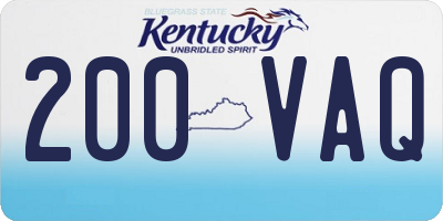 KY license plate 200VAQ