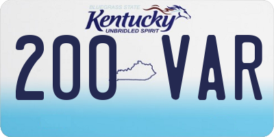 KY license plate 200VAR