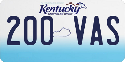 KY license plate 200VAS