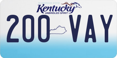 KY license plate 200VAY