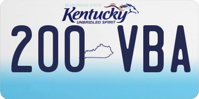 KY license plate 200VBA