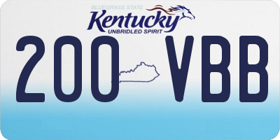 KY license plate 200VBB