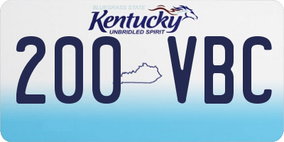 KY license plate 200VBC