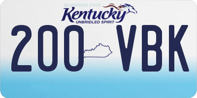 KY license plate 200VBK