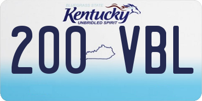 KY license plate 200VBL