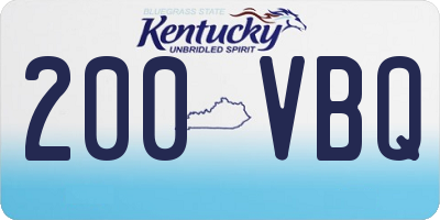 KY license plate 200VBQ