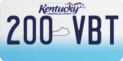 KY license plate 200VBT