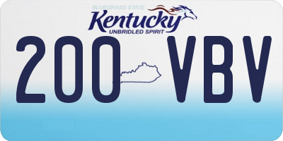 KY license plate 200VBV