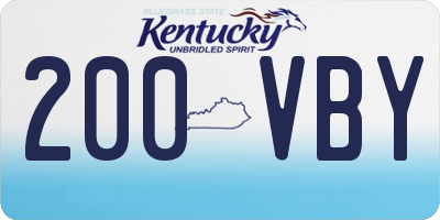 KY license plate 200VBY