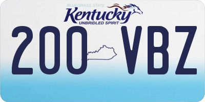 KY license plate 200VBZ