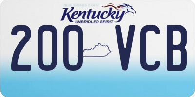 KY license plate 200VCB