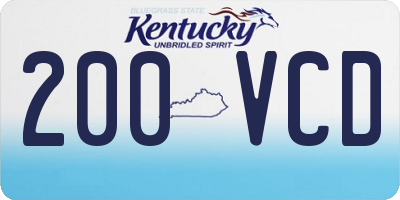 KY license plate 200VCD
