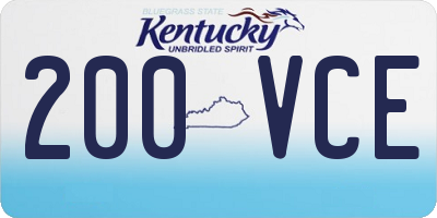 KY license plate 200VCE