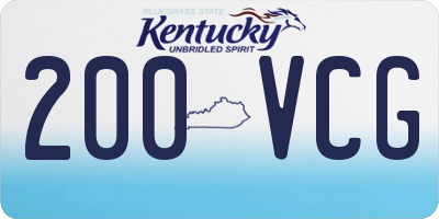 KY license plate 200VCG