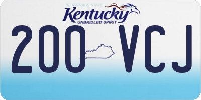 KY license plate 200VCJ