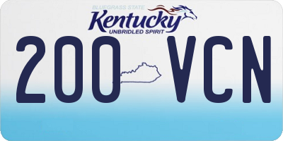 KY license plate 200VCN
