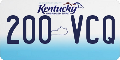 KY license plate 200VCQ