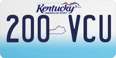 KY license plate 200VCU