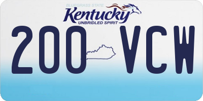 KY license plate 200VCW