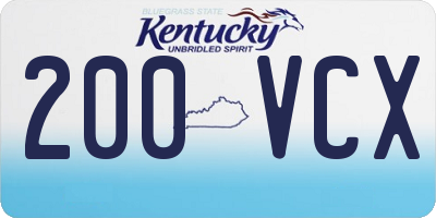 KY license plate 200VCX