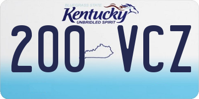 KY license plate 200VCZ