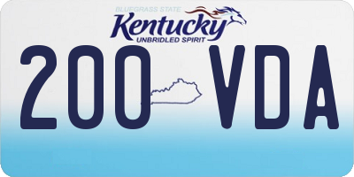 KY license plate 200VDA