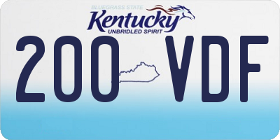 KY license plate 200VDF