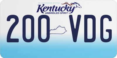 KY license plate 200VDG