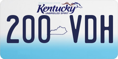 KY license plate 200VDH