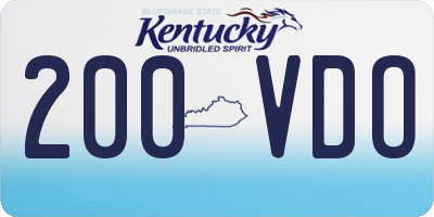 KY license plate 200VDO