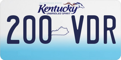 KY license plate 200VDR