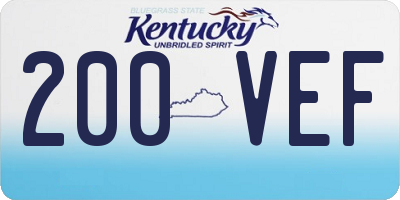 KY license plate 200VEF