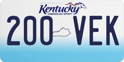 KY license plate 200VEK