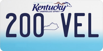 KY license plate 200VEL