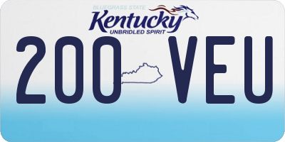 KY license plate 200VEU