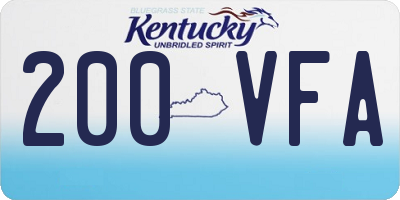 KY license plate 200VFA