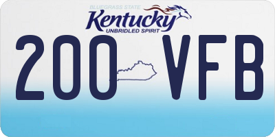 KY license plate 200VFB
