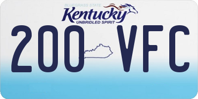 KY license plate 200VFC