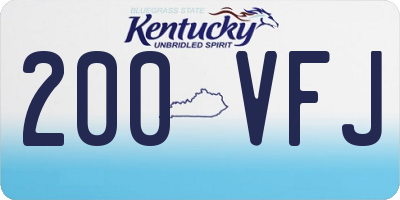 KY license plate 200VFJ