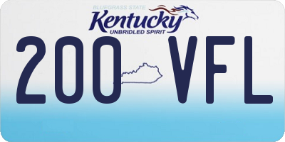 KY license plate 200VFL