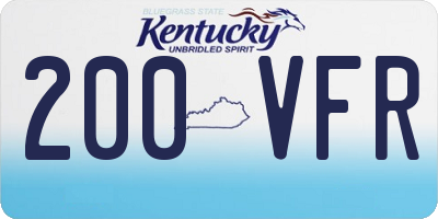 KY license plate 200VFR