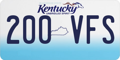 KY license plate 200VFS