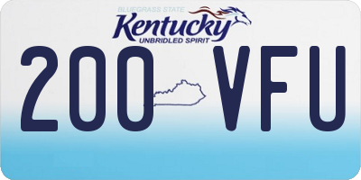 KY license plate 200VFU