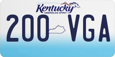 KY license plate 200VGA