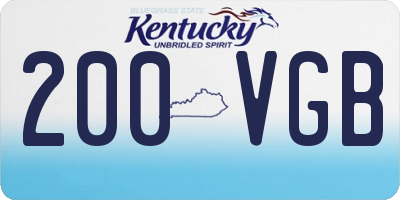 KY license plate 200VGB
