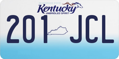 KY license plate 201JCL