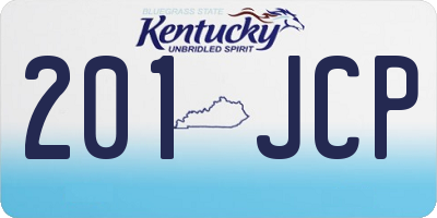 KY license plate 201JCP