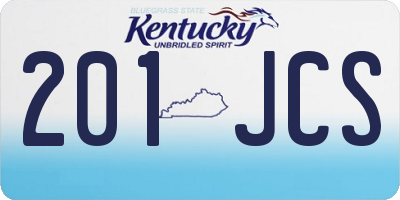 KY license plate 201JCS