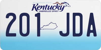 KY license plate 201JDA