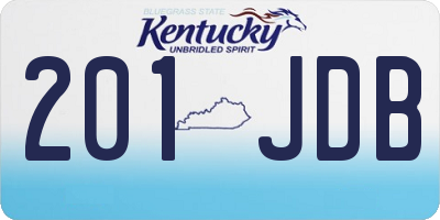 KY license plate 201JDB